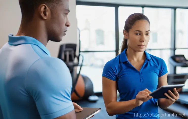 생활체육지도사와 실습생 교육 경험 - **Prompt:** A diverse, well-lit, modern gym with large windows. In the foreground, a seasoned female...