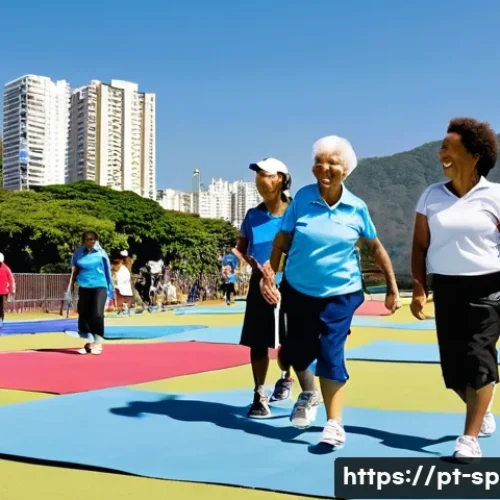 생활체육지도사와 체육단체 협력 프로젝트 - **Prompt:** A vibrant, sun-drenched community sports festival unfolds in a bustling urban park in Ri...